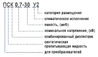 Маркировка конденсаторов ПСК